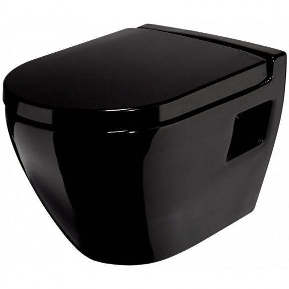 Pack Wc - Bâti Wc + Cuvette Wc Noire - Façade En Verre Blanc