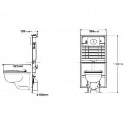 Pack Wc Suspendu Mural + Cuvette Wc Nf