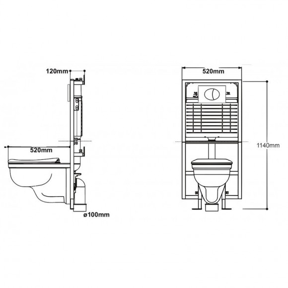 Pack Wc Suspendu Mural + Cuvette Wc Nf