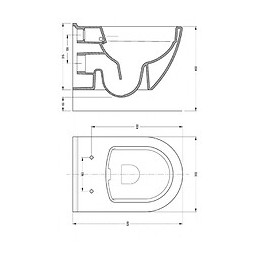 Cuvette Suspendue Smarta Noir Brillante