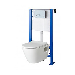 Pack Wc Suspendu Universel Avec Plaque Sensitive Et Cuvette Sans Bride Samara