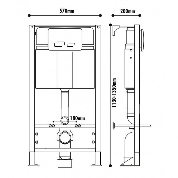 Bâti Wc Avec Plaque De Commande Sensitive Blanche