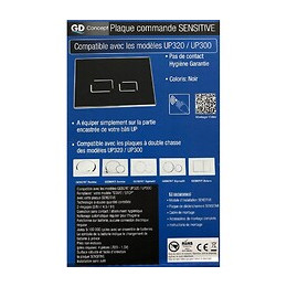 Plaque De Commande Sensitive Noire Pour Bâti Geberit Up320/up300