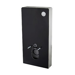 Bati Support Wc Mural En Verre Noir - Pose En Applique