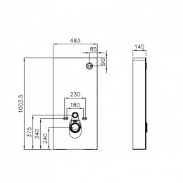 Bati Support Wc Mural En Verre Noir - Pose En Applique