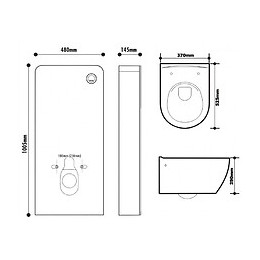 Pack Wc Suspendu Mural En Verre Blanc Et Cuvette Carénée Sans Bride Ceres
