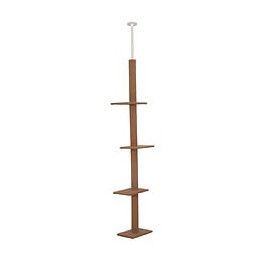 Arbre À Chat Poteau À Griffer Hauteur Réglable Dim. 43l X 27i X 228-260h Cm 4 Niveaux D'activités Marron