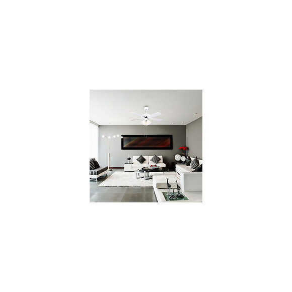 Ventilateur De Plafond 132cm Ac 3xe27 Reversible Blanc/pine