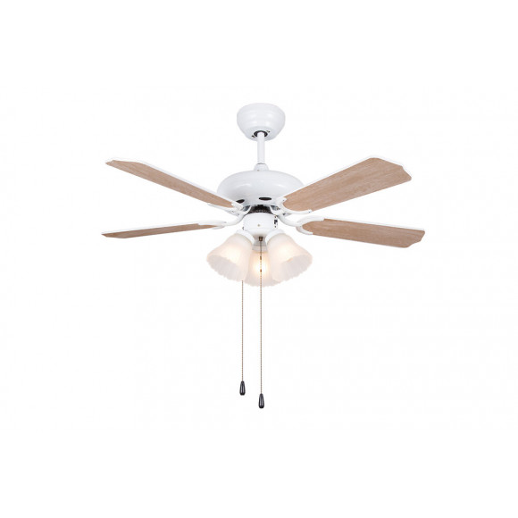 Ventilateur De Plafond 132cm Ac 3xe27 Reversible Blanc/pine