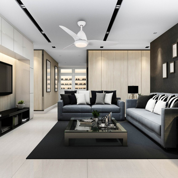 Ventilateur De Plafond 132cm Ac Led 18w Cct Blanc