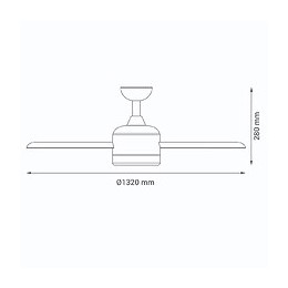 Ventilateur De Plafond 132cm Dc Led 20w Cct Nickel