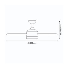Ventilateur De Plafond 132cm Ac Led 18w Cct Reversible Blanc/bois