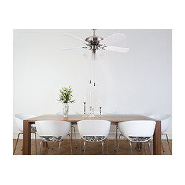 Ventilateur De Plafond 132cm Ac 3xe27 Reversible Gris/blanc