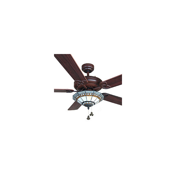 Ventilateur De Plafond 132cm Ac 2xe27 Tiffany Marron