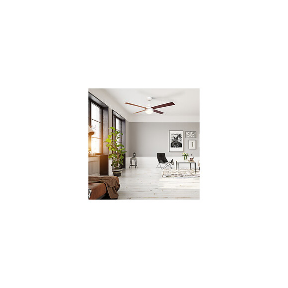 Ventilateur De Plafond 132cm Ac Led 18w Cct Reversible Blanc/bois