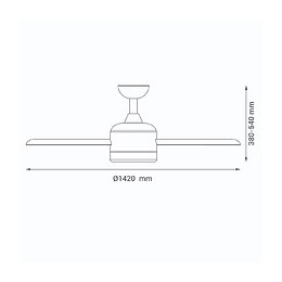 Ventilateur De Plafond 142cm Ac Led 18w 4000k Blanc