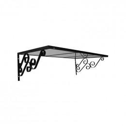 Auvent Porte D'entrée Noémie - Stucture - Gris Anthracite, L : - 140 Cm, Profondeur Totale - 80cm