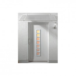 Auvent - Marquise De Porte D'entrée Justine - Stucture - Blanc, L : - 155 Cm, Profondeur Totale - 90 Cm