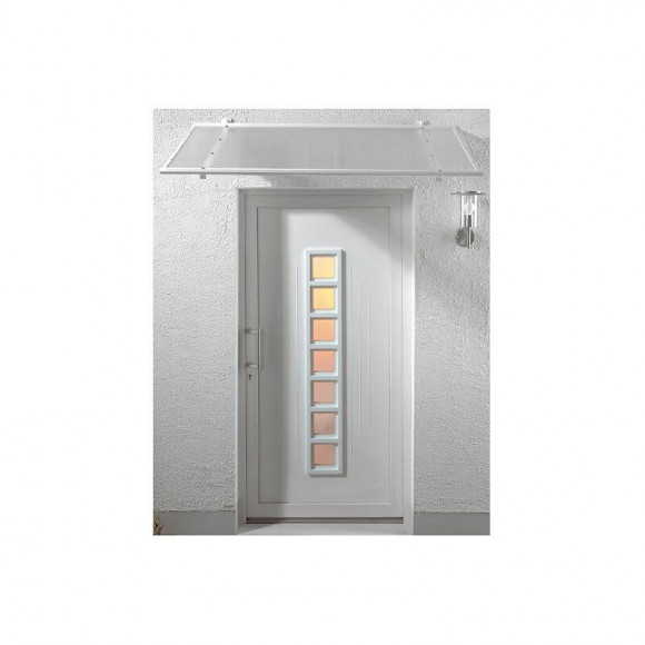 Auvent - Marquise De Porte D'entrée Justine - Stucture - Blanc, L : - 155 Cm, Profondeur Totale - 90 Cm