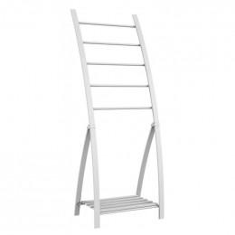 Porte Serviette Sur Pied 5 Barres Design Blanc