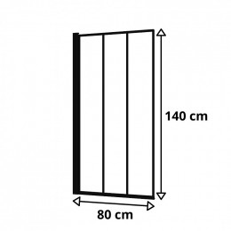 Pare Baignoire 1 Volet H140 X L80 Cm Style Atelier Noir Mat Allibert