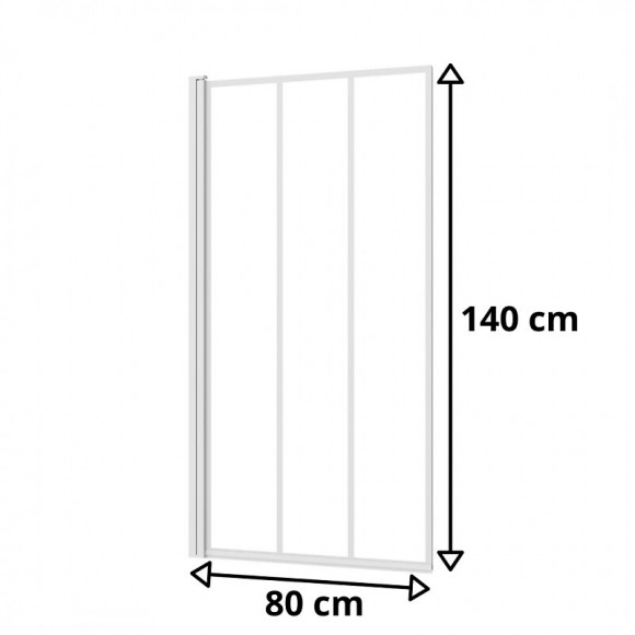 Pare Baignoire 1 Volet H140 X L80 Cm Style Atelier Blanc Mat