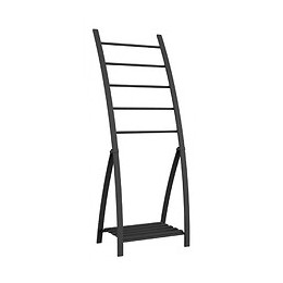 Porte Serviette À Poser 5 Barres Noir Mat - Grande Hauteur