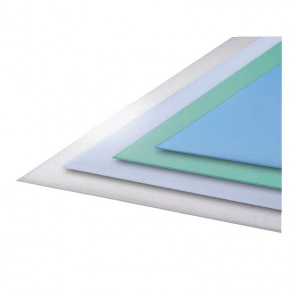 Verre Synthétique Dépoli Bleu Vert, E : 3 Mm, L : 100 Cm, L : 100 Cm