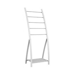 Porte Serviette Sur Pied 5 Barres Design Blanc