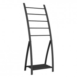 Porte Serviette À Poser 5 Barres Noir Mat - Grande Hauteur