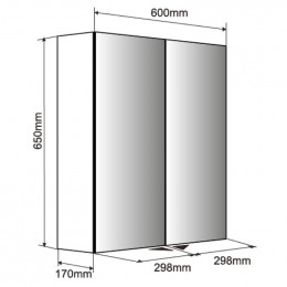 Armoire De Toilette Miroir Oslo 60 Cm - 2 Portes Allibert