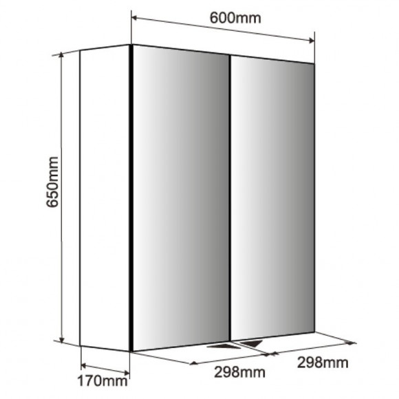 Armoire De Toilette Miroir Oslo 60 Cm - 2 Portes Allibert