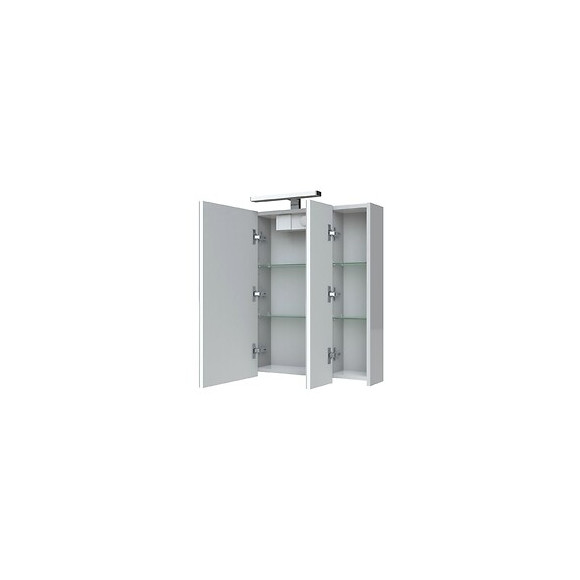 Armoire De Toilette Éclairante 70 Cm Juno 3 Portes Miroir Éclairage Led Et Bloc Prise Couleur Chêne