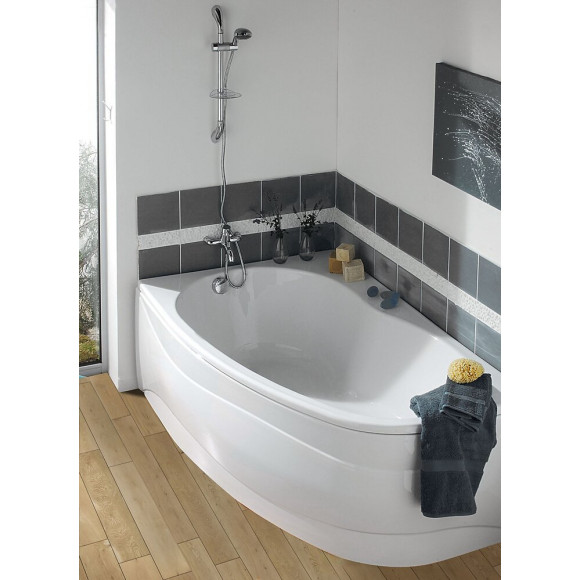 Baignoire Asymétrique Droite Elba Duo 160 X 100 Cm Tablier Inclus