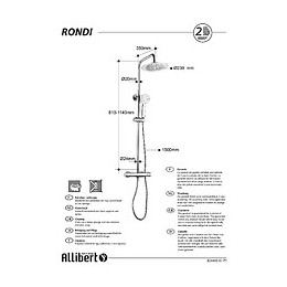 Colonne De Douche Rondi 28,2 X 112 X 55 Cm Chromé Brillant