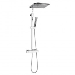 Colonne De Douche Pommeau De Tête Carré Extra Large 30 Cm En Abs Chromé Sanaga
