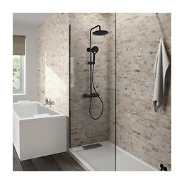 Colonne De Douche Loft-game - Pommeau De Tête Diamètre 23,8 Cm - Anticalcaire - Ajustable En Hauteur