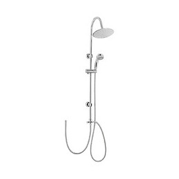 Colonne De Douche Yukon - Pommeau De Tête Diamètre 20  Cm Douchette 3 Jets  Chromé Brillant