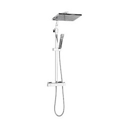 Colonne De Douche Pommeau De Tête Carré Extra Large 30 Cm En Abs Chromé Sanaga