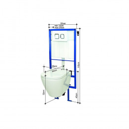 Pack Wc Suspendu Azzily Avec Cuvette En Porcelaine - Mécanisme 3/6l - Alimentation D'eau Silencieuse