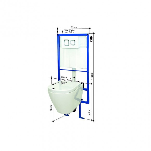 Pack Wc Suspendu Azzily Avec Cuvette En Porcelaine - Mécanisme 3/6l - Alimentation D'eau Silencieuse