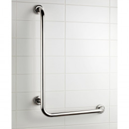 Poignée Pmr Coudée Bain Douche En Inox 90° Usis Chromé