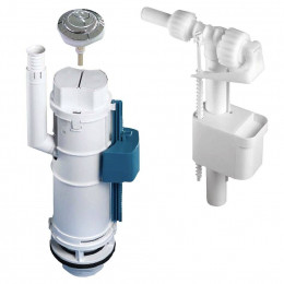 Mécanisme Chasse D'eau Eco 3/6l Avec Double Bouton Poussoir Chromé - Alimentation D'eau Silencieuse