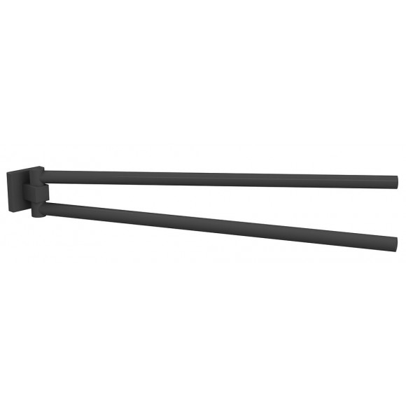 Porte-serviette 2 Barres Pivotantes Loft-game Noir Mat