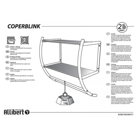 Porte-serviette Mural 3 Barres En Inox Coperblink Chromé Brillant