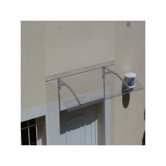 Auvent - Marquise De Porte D'entrée Mélanie Gris Clair, L : 150 Cm, Profondeur Totale - 90 Cm