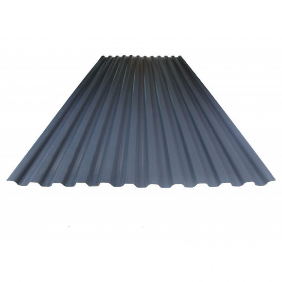 Plaque Pvc Nervurée Opaque 76/18 Gris Anthracite, L : 90 Cm, L : 2 M