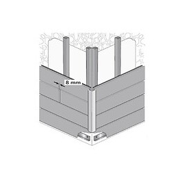Profil D'angle Bois Composite Pour Bardage Beige Clair, E : 6 Cm, L : 6 Cm, L : 270 Cm