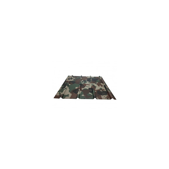 Plaque Nervurée Acier Laqué 2000 X 910 X 0,40 Mm Camouflage, E : 0,40 Mm, L : 910 Mm, L : 2000 Mm