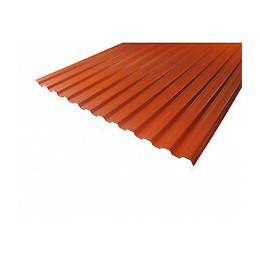 Plaque Pvc Nervurée Opaque 76/18 Terre Cuite, L : 90 Cm, L : 2 M